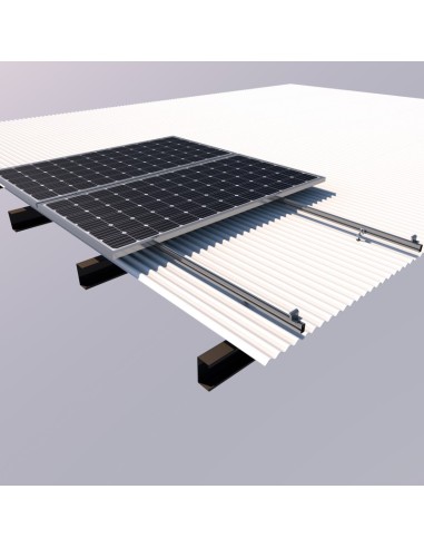 SUNFER 01.1V4 KIT para cubierta de chapa con Tornillos. 4 PV módulo vertical