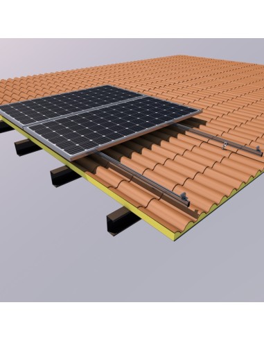 SUNFER 01.1V3 KIT para cubierta de chapa con Tornillos. 3 PV módulo vertical
